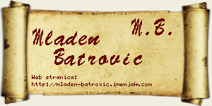 Mladen Batrović vizit kartica